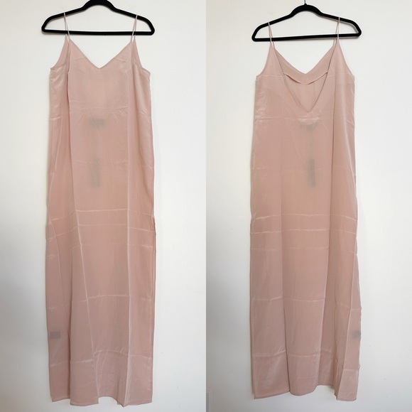 Canal + Bowery Blush Silk Slip Maxi Dress Size Medium NEW NWT - Picture 1 of 8